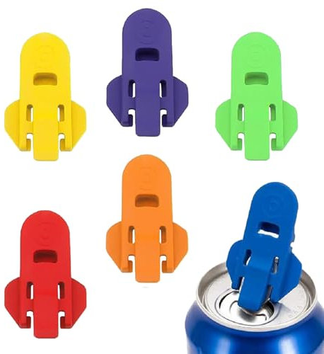 Can Opener for Soda - 6 Pieces Manual Easy Can Opener | Top Ring Tool | Leakproof Soda Cover Openers | Easy | Leakproof Top Ring Pull Tool for, Beer,