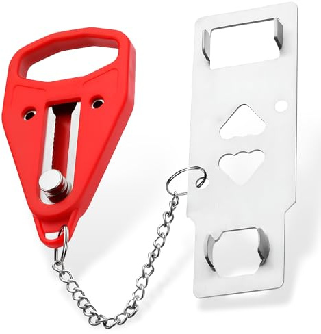 Portable Door Lock for Hotel Travel Safety Stainless Steel Travel Security Device, Extra Safety Tool, Portable Hotel Security for Home Apartment Dorm Bedroom, Door Stop Safety Tool