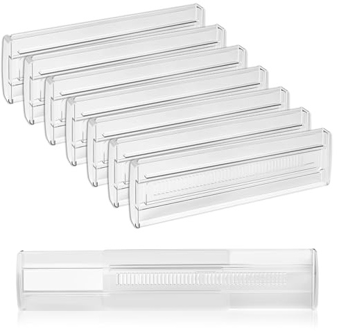 ACOMTUO 8 Pack,Schubladentrenner Verstellbar (28.5-50.5cm),Kunststoff Schubladentrenner Verstellbar,Transparente Schubladen Trenner für Küchenspeicher, Schlafzimmer