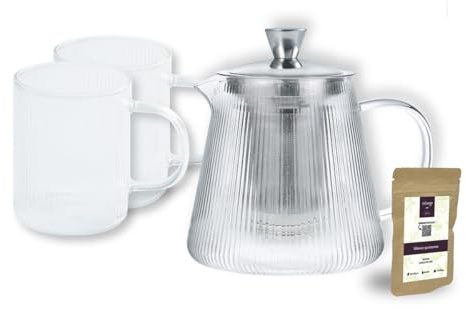 Cristel | Théière Set Théière Darjeeling Et 2 Mugs En Verre 0l