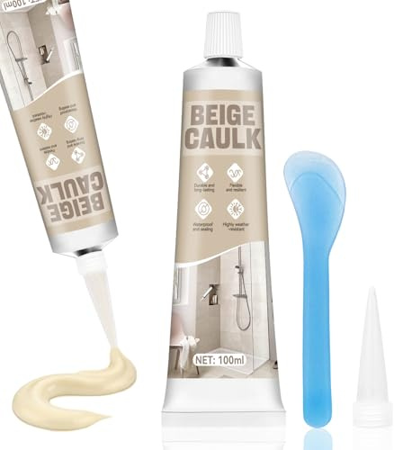 Silikon Beige, 100ML Sanitärsilikon, Elastizität, Wasserdichtes, Langlebig | Silikon Beige Sanitär, Fugen Reparatur von Fugen Rissen für Dusche und Küche, Mehrzweck, Haftet auf Glas, Metall, Keramik