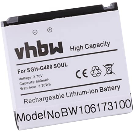 vhbw Akku kompatibel mit Samsung SGH-G400 Soul, SGH-F260, SGH-F268, SGH-F330, SGH-G608, SGH-J400 Handy Smartphone Telefon (700 mAh, 3,7 V, Li-Ion)