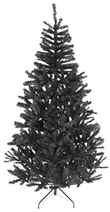 SHATCHI Schwarz 6ft/180cm Künstlichen Weihnachtsbaum Alaskan Pine 550 Spitzen Xmas Home Dekorationen 1,8m, Metallständer, Plastic