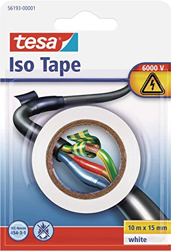 Tesa Isolierband, Weiß, 10m x 15mm, 56193-00001-22