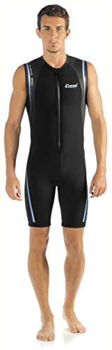 Cressi Termico Man Wetsuit 2 mm, Muta Shorty in Neoprene High Stretch Uomo, Nero/Blu, L/4