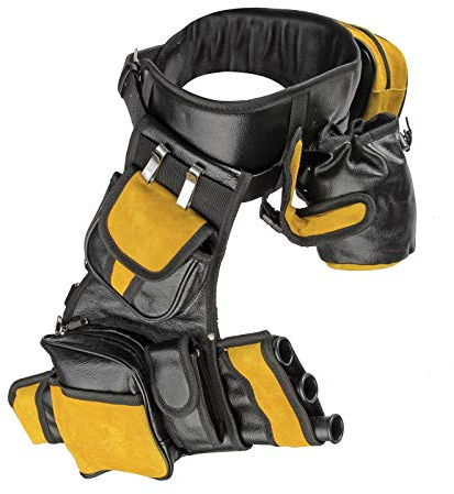 elToro Köchersystem Professional Brown; Zubehör beim Bogenschießen, für Pfeil und Bogen, aus Leder, mit 3 Röhren, Gürtel, Bogenhaken, Flaschenhakter, Tasche