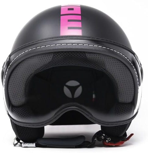 MoMo FGTR Fluo Jethelm (Black Matt/Pink,XS (55))