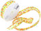 Inastri 20 m x 2,5 cm Baumwollschrägbandrolle mit orangefarbenem und gelbem Blumenmuster