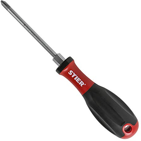 STIER Tournevis Phillips avec manche trimatière, PH 2, acier au chrome-vanadium, made in EU, tournevis précision, pointe SilverTip
