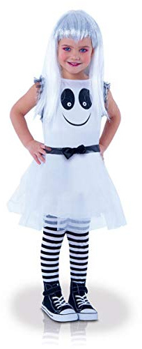 Generique - Süsser Geist Halloween-Kinderkostüm für Mädchen weiss-schwarz