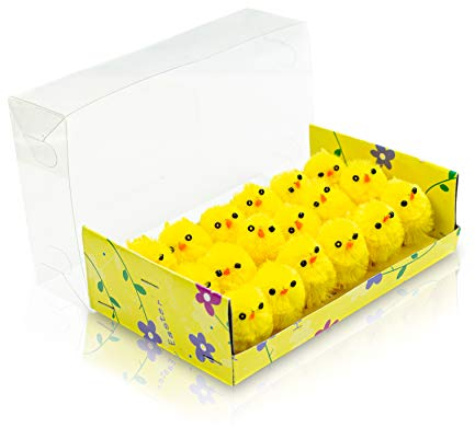 H&B 18 kleine Chenille Küken Dekoküken Osterküken ca. 3,2 cm hoch