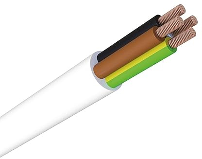 WITTKOWARE H05VV-F 4x1,00mm² PVC Schlauchleitung (Elektroleitung), Mantelfarbe weiß, Kabellänge 100m