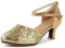 Damen Tanzschuhe Pumps Latin Schuhe Gesellschaftstanz Schuhe hochhackig Pailletten Sexy Gummi Gold Asiatisch 36/ EU 36