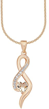 Amor Kette mit Anhänger 925 Sterling Silber Damen Halsschmuck, mit Zirkonia synth., 45 cm, Roséfarben, Kommt in Schmuck Geschenk Box, 2016304
