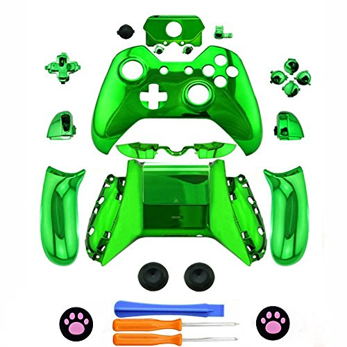 Full Housing Shell Case Cover For Xbox One Wireless Controller with 3.5 mm Headsets Jack Version Chrome Green
