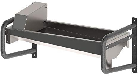 Edelstahl-Trogtränke 190cm mit Wandkonsole