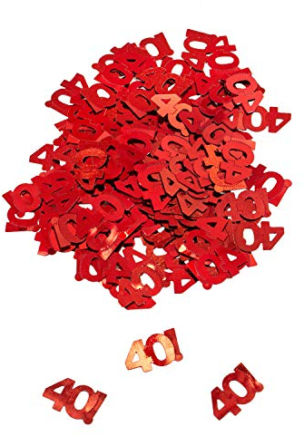 Oblique-Unique® 40. Geburtstag Jubiläum Konfetti Rot Tisch Deko Streudeko 14g