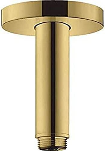 hansgrohe Deckenanschluss S für Regendusche, Anschluss Kopfbrause 10 cm, Polished Gold Optik