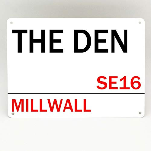 Inga Millwall FC Metallschild, Motiv: Fußball-The Old Den Ground Stadion, 20,3 x 30,5 cm