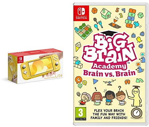 Nintendo Switch Lite - Yellow + Big Brain Academy: Brain vs Brain (Nintendo Switch)