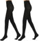 2 Paar Damen-Strumpfhosen aus Kaschmirwolle, 100 DEN warm, Strumpfhose, Schwarz, schwarz, Large