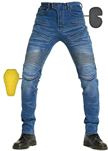 SHUOJIA Hombres Y Mujeres Pantalones De Motociclismo Para Pantalones De Carreras De Motocross Con Pantalones Anti Caída,Jeans De Moto, 4 X Equipo De Protección (A3,S)