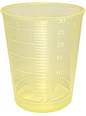 Medikamentenbecher 4800 Stück, Einmal-Medizinbecher 30ml graduiert - Gelb