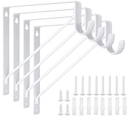 Batonca Equerres Etageres Murale, 4 Packs Supports Équerre D'étagère Fixation, charge de 150kg,Crochets pour étagères, Cadre Flottant de Supports Triangulaires de 90 Degrés en Métal Charge Lourde