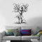 Gothic Wandtattoo Halloween Dekor Skelett Kunst Aufkleber Baum Wandkunst Für Wohnzimmer Wand Vinyl,Schwarz,57x59cm