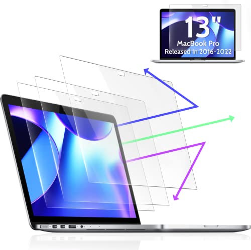 Peslv Confezione da 3 pellicole protettive anti luce blu per MacBook Pro 13 pollici (2016-2022, M1, M2) e MacBook Air 13 pollici (2018-2021, M1), 13,3 pollici Mac Laptop Glare Filter UV Blocker Shield