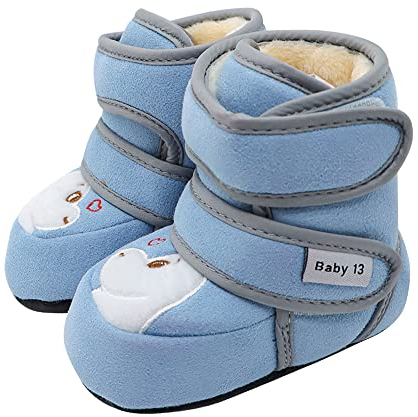 Stivaletti Invernali per Neonata Calda Stivali da Neve Suola Morbida Bambina Bambino Neonato Antiscivolo Scarpe Primi Passi 12-18 Mesi