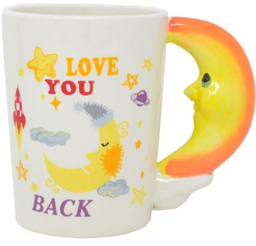 BARGAINS-GALORE I Love You to The Moon and Back Mug | Coffee Tea Hot Drinks Cup Kitchen | Shaped Handle | Dishwasher & Microwave Safe | Ideal Christmas Or Birthday Gift