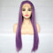 Lace Front Wigs,Lavanda Púrpura Larga Recta Lila Pelucas Sintéticas Para Mujer Línea De Cabello Natural Realista Sin Pegamento Fibra Resistente Al Calor Moda Cosplay Fiesta Peluca Diaria,24 inch