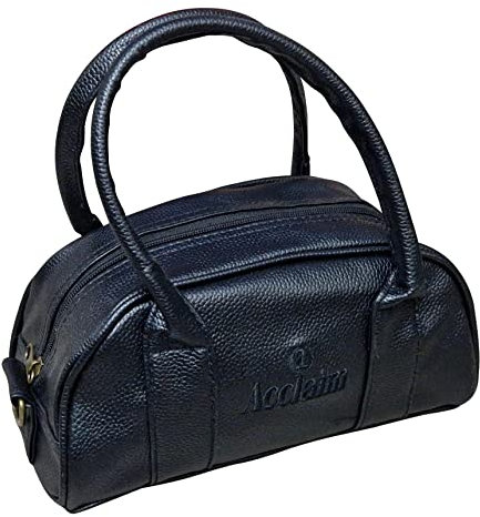 Acclaim Cwmbran Rounded Style Mini Two Bowls Synthetic Grain Leather Look Lawn Green Bowling Bag with Divider and Shoulder Strap (Black)