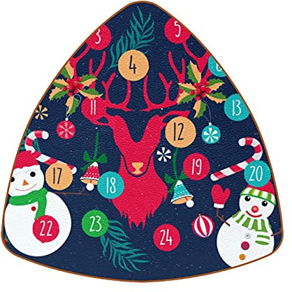 Christmas Elements Kalender Schneemann Dreieckige Untersetzer (6 Stück) wiederverwendbare Getränkeuntersetzer