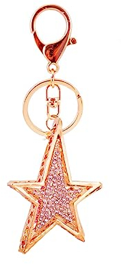 ARFUKA Schlüsselanhänger Fünfeckiger Stern Anhänger Schlüsselhalter Schlüsselringe Handtaschenanhänger Kristall Strass Taschenanhänger Autoschlüsselanhänger Keychain Geschenk