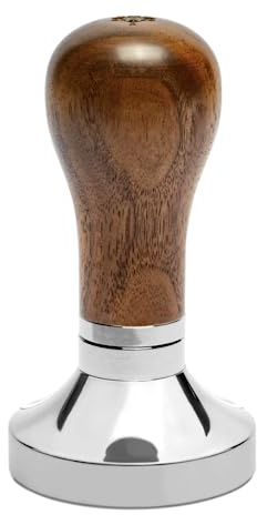 Eureka Tamper Ø 58,3mm in der Länge verstellbar Edelstahl mit Griff aus Walnussholz