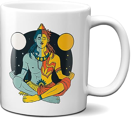 Planetacase - Taza Shiva Dios Hindú - Meditación y Yoga - 330 ml - Cerámica Resistente - Microondas y Lavavajillas - Diseño Original, Color Shiva