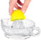 Crystalia Lemon Squeezer, Glass Lemon Squeezer,Manual Citrus Juicer,Clear Glass Orange Juice, Extractor Manual Hand with Handle and Pour Spout, Extractor for Lemon Lime Home Kitchen Bar(Transparent)