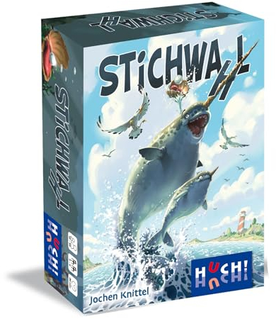 HUCH! | Stichwahl | Familienspiel | Stichspiel mit Wa(h) lmöglichkeiten | mit tollen Illustrationen | Meerestiere | Trumpfspiel mit besonderem Kniff | einfache Regeln | für 3-4 Spieler ab 10 Jahren