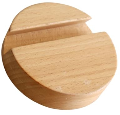 Support Téléphone Bois en Hêtre, Support Téléphone Portable Rond Simple | Base Ronde Épaisse Antidérapante, Compatible Plupart des Smartphones, Finition Beige Naturelle