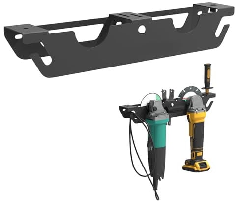 Angle Grinder Storage Bracket, Space Saving Wall Mounted Metal Angle Grinder Holder, Stable Integrally Formed Tool Storage Shelf for Garage, Workshop (2)