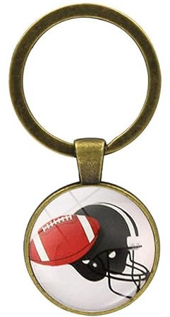 XBHGSY Schlüsselanhänger Junge 2 Stück Schlüsselanhänger Anhänger Fußball Basketball Rugby Schlüsselanhänger Auto Taschenanhänger Handtaschenanhänger bronzefarbener G Stil