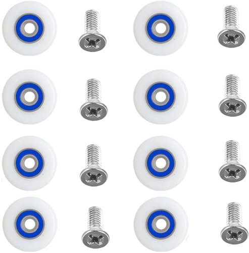 8 Pcs Shower Door Rollers, Bathroom Glass Door Rollers with Screws, Shower Door Replacement Part (28mm)