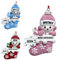 LINMQIU Personalisiertes erstes Weihnachtsornament für Mädchen, 2024 personalisierter Weihnachtsbaumschmuck mit Namen, Weihnachtsdekoration zum Aufhängen, Weihnachtsanhänger (Rosa)