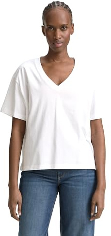 TOM TAILOR Denim Damen 1046558 T-Shirt, 20000-White, L