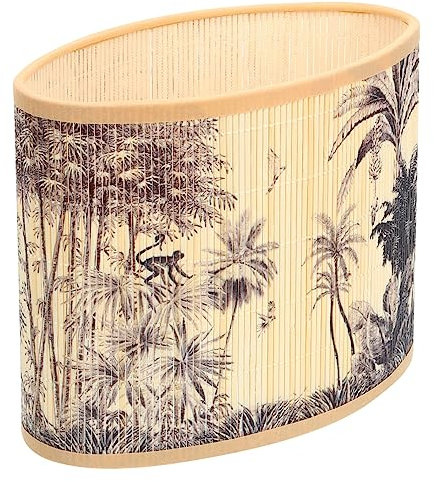 Angoily Abat-Jour En Bambou Tissé Tropical Rainforest Ovale Pour Lampe E27 E14 Abat-Jour Décoratif En Rotin Naturel Pour Salon Chambre Lumière Douce