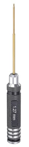 sourcing map RC Hex Screwdriver 1.27mm Mini Titanium Hexagon Screwdrivers Wrench RC Hex Driver Repair Tool for Models Car Helicopter Boat, Black