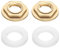 QUARKZMAN 2Pcs Écrous De Serrage En Laiton Pour Raccord De Tuyau, Écrou De Serrage Hex Femelle BSP 1/4 Pouce, Écrou De Serrage Pour Robinet À Un Trou Avec Joint En Silicone
