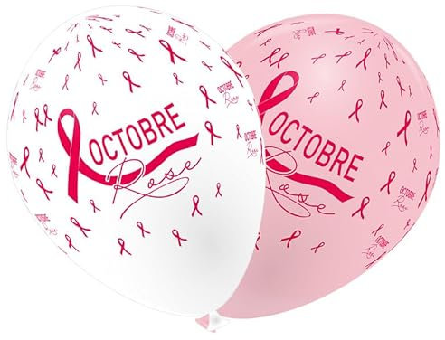 Ballons de baudruche - Octobre Rose - lot de 8